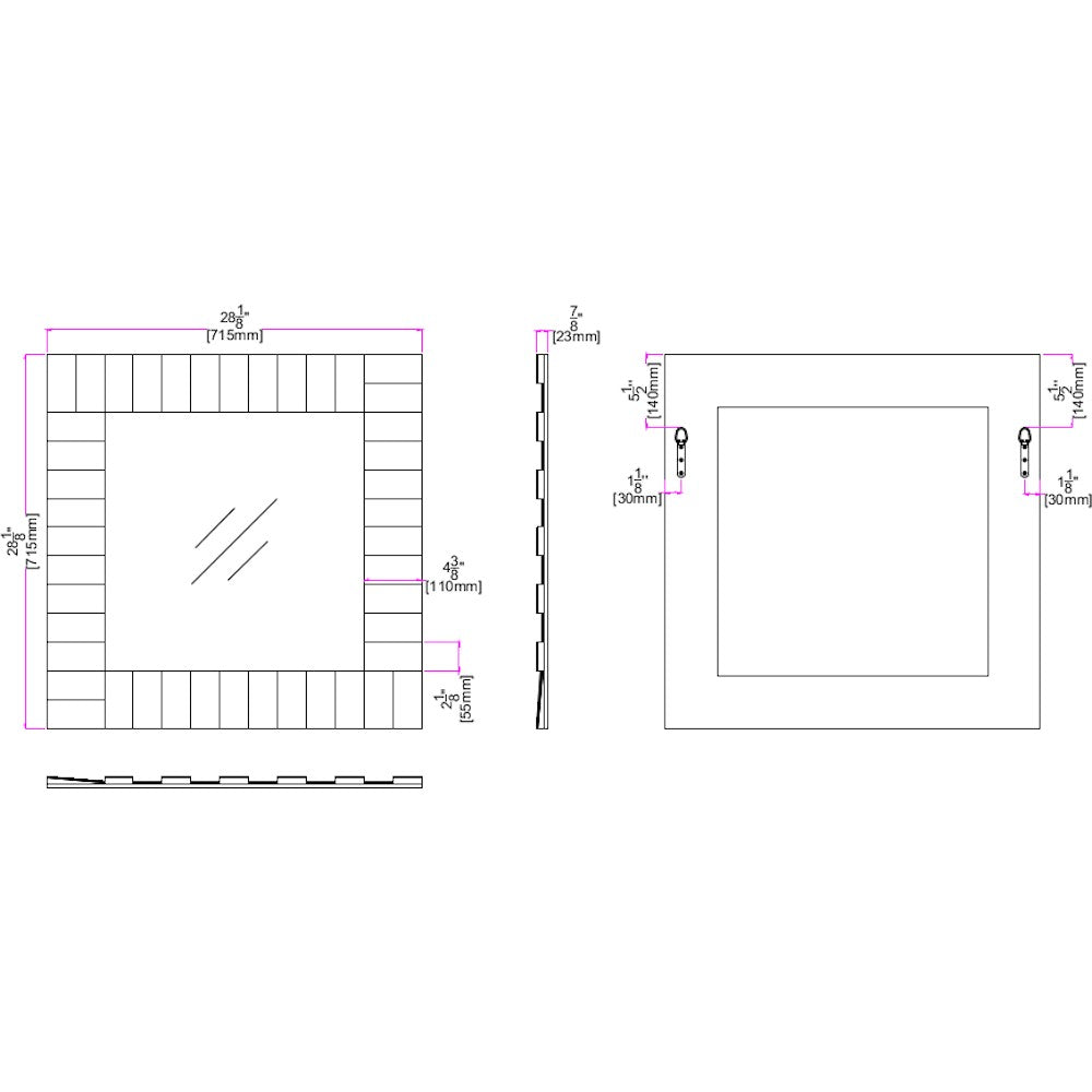 Offset Mirrored Paneled Framed Mirror-2