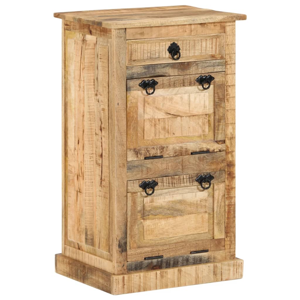 vidaXL 4-Layer Shoe Cabinet with Drawer Solid Rough Mango Wood-0
