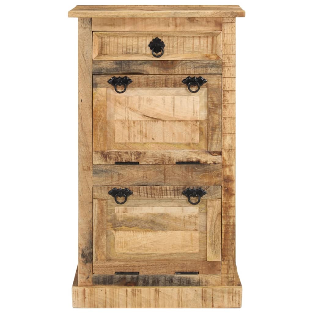 vidaXL 4-Layer Shoe Cabinet with Drawer Solid Rough Mango Wood-3