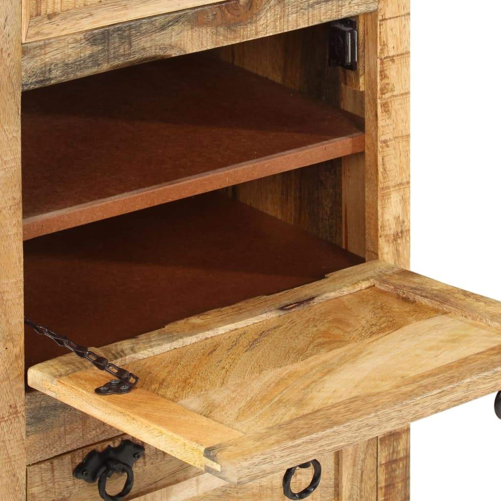 vidaXL 4-Layer Shoe Cabinet with Drawer Solid Rough Mango Wood-7