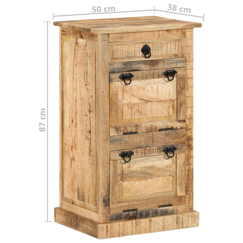 vidaXL 4-Layer Shoe Cabinet with Drawer Solid Rough Mango Wood-9