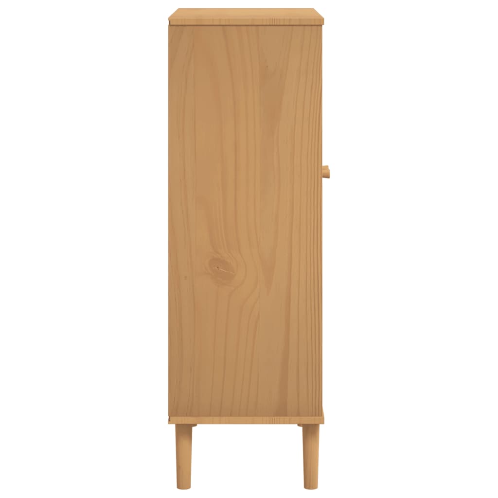 vidaXL Shoe Cabinet Accent Storage Organizer SENJA Rattan Look Solid Wood-4