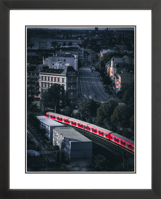 The Train - Hamburg Germany 18x24 Framed Print