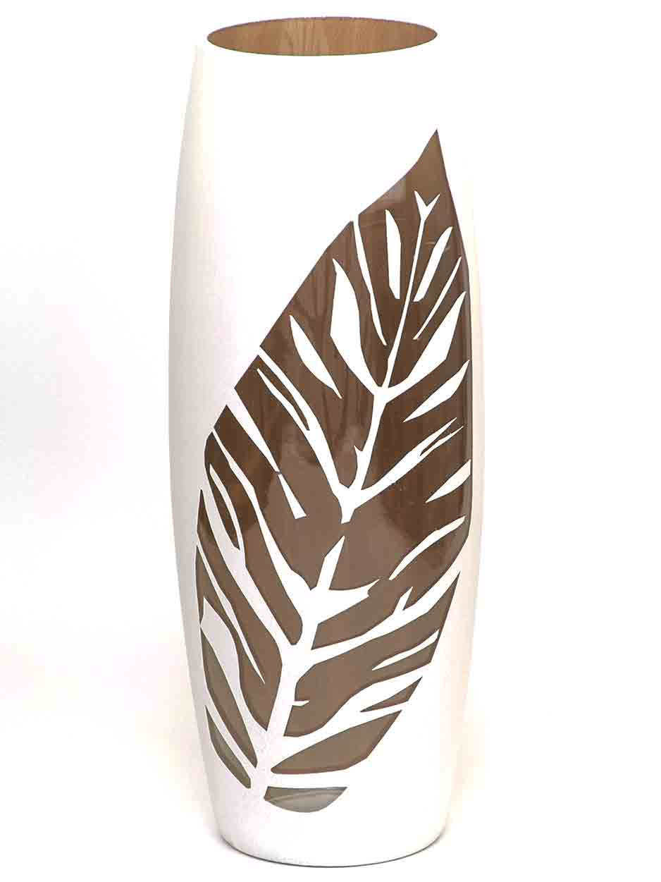 Gold leaf handmade vase | Ikebana Floor Vase | Large Handpainted Glass Vase for Flowers | Room Decor | Floor Vase 16 inch