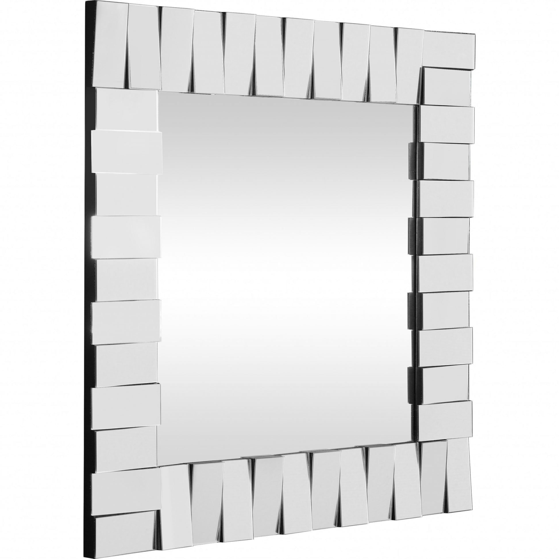 Offset Mirrored Paneled Framed Mirror-3