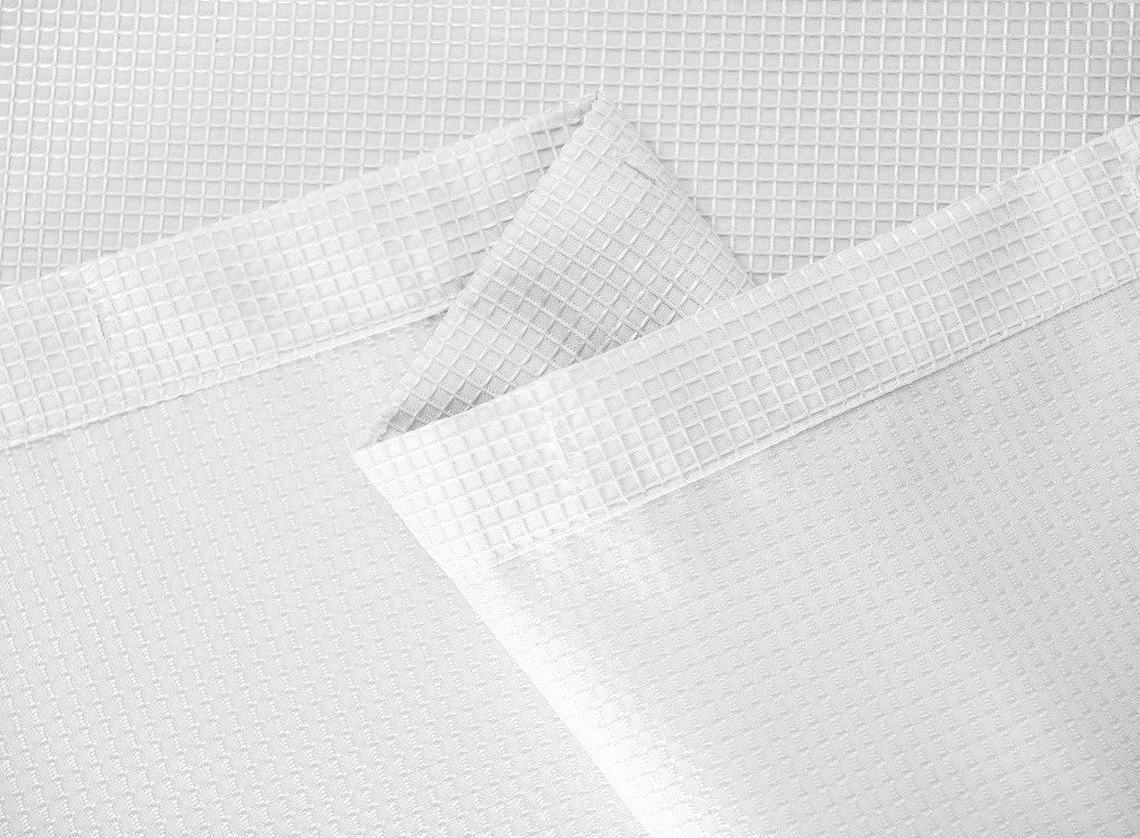 Luxurious White Waffle Weave Shower Curtain-4