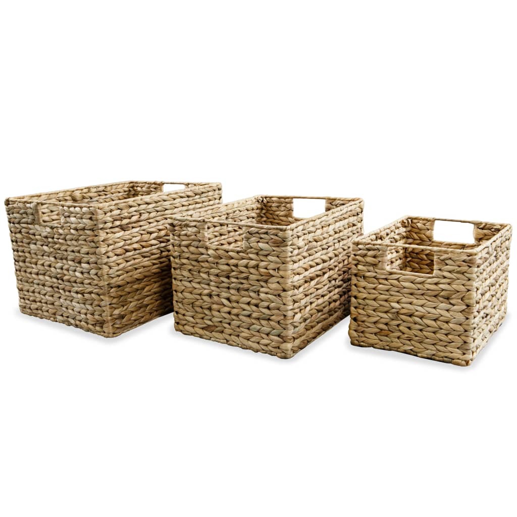 vidaXL Storage Basket Set 3 Pieces Water Hyacinth-0