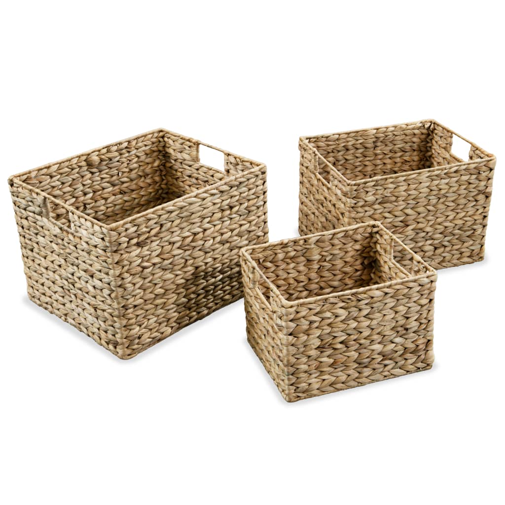 vidaXL Storage Basket Set 3 Pieces Water Hyacinth-1