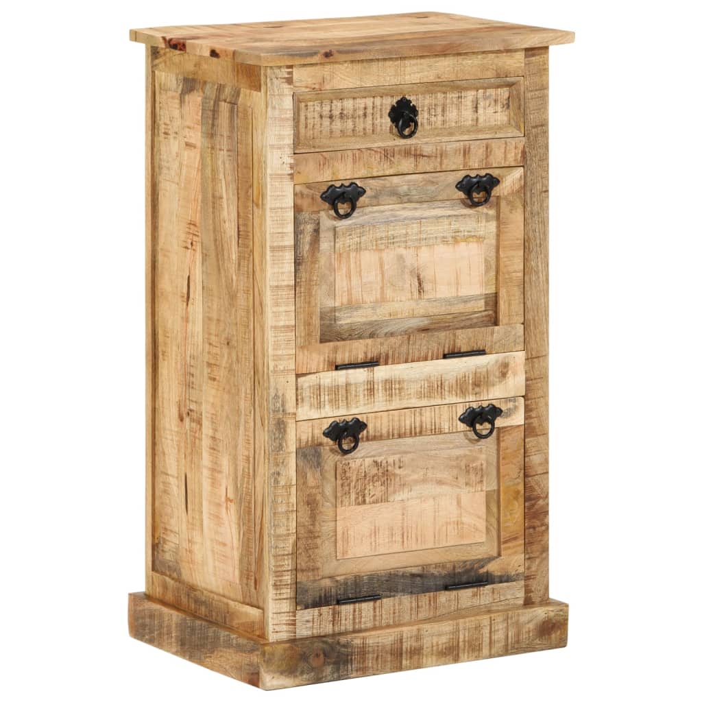 vidaXL 4-Layer Shoe Cabinet with Drawer Solid Rough Mango Wood-10