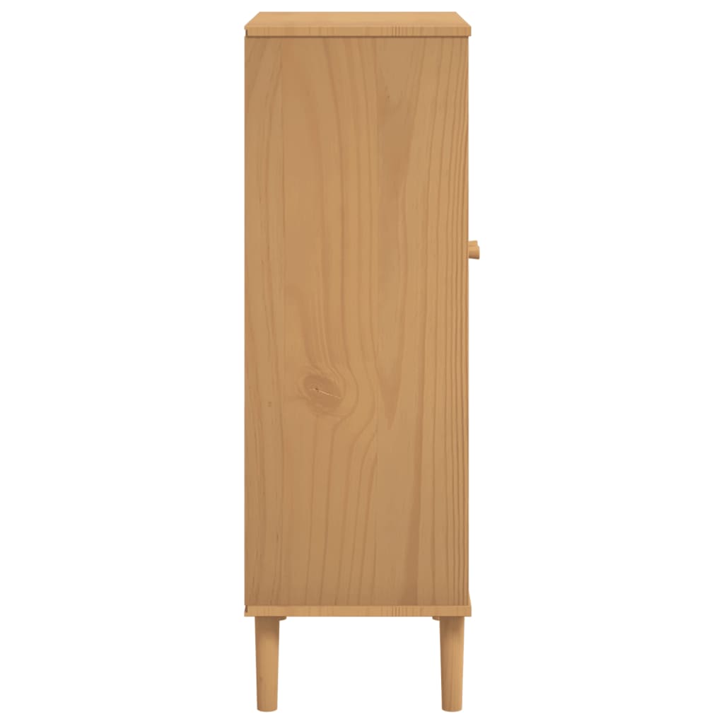 vidaXL Shoe Cabinet Accent Storage Organizer SENJA Rattan Look Solid Wood-4