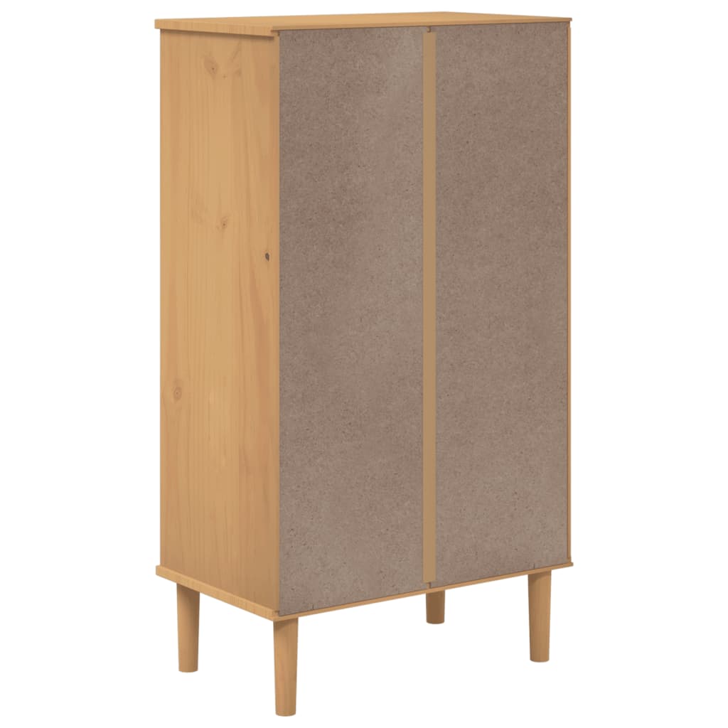 vidaXL Shoe Cabinet Accent Storage Organizer SENJA Rattan Look Solid Wood-5