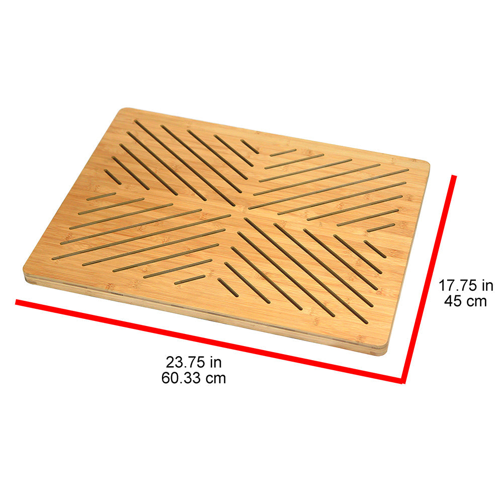 Oceanstar Bamboo Floor and Bath Mat with Non-Slip Rubber Feet FM1750CNC-3