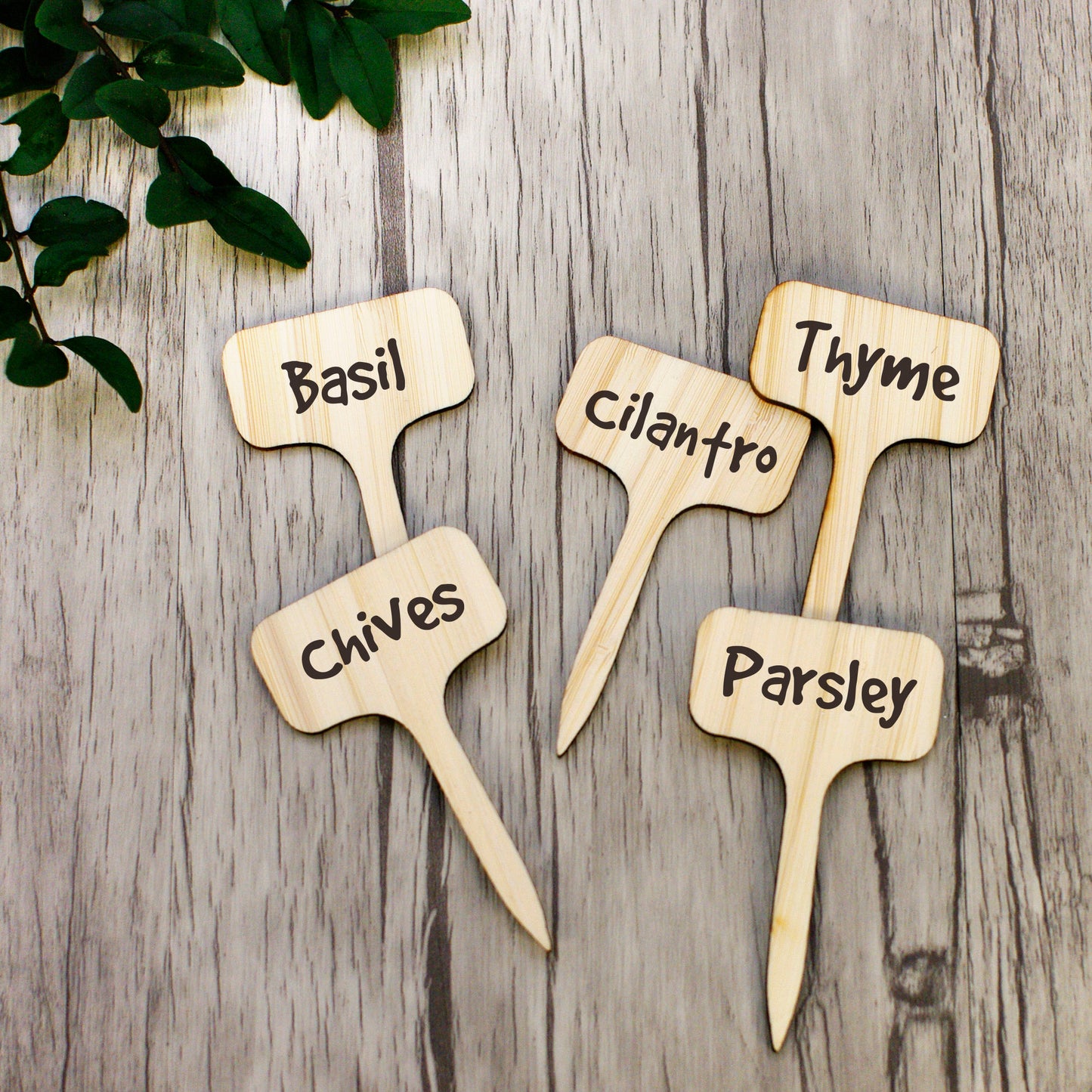 T-Type Bamboo Plant Labels Eco-Friendly Wooden Plant Sign Tags Garden Markers for Seed Potted Herbs Flowers Tools  BL02
